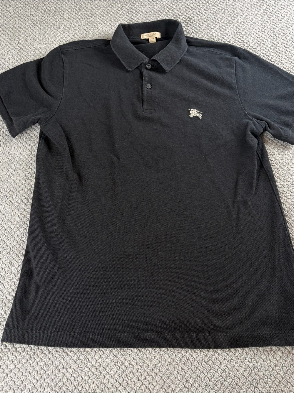 Burberry Black Men's Polo with Signature Horse Emblem